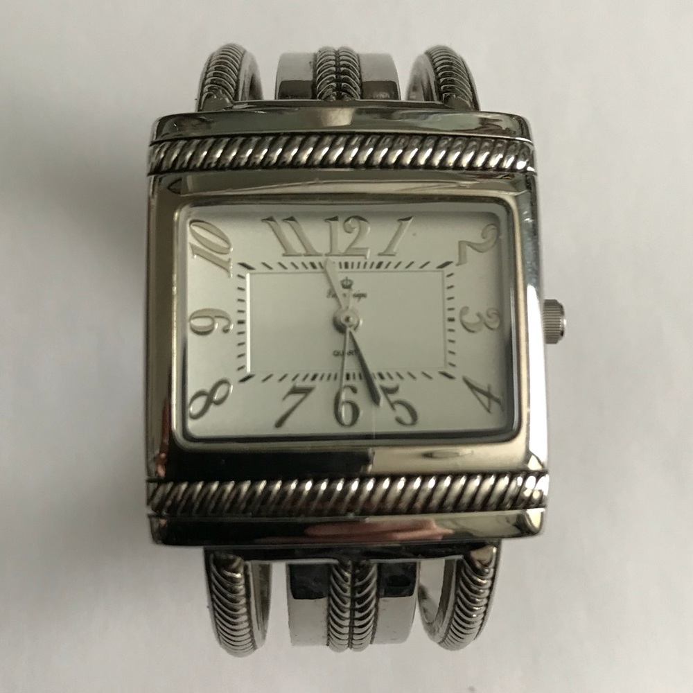Premier Designs Cairo silver cuff watch